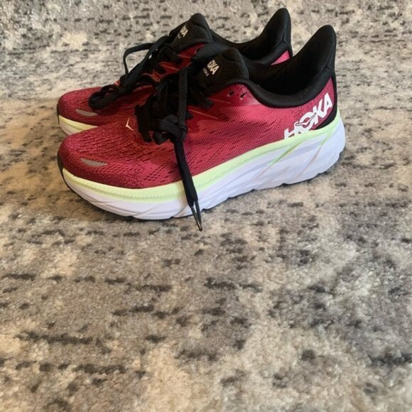 Hoka One One Red and Black Athletic Shoes - Picture 3 of 5